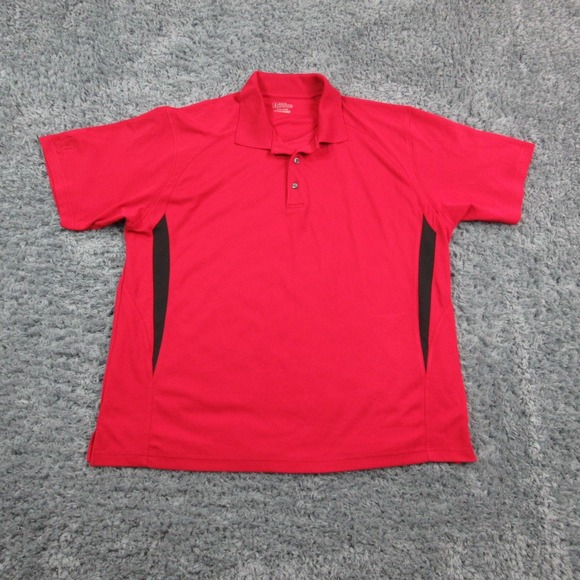 PGA Tour Polo Shirt Mens 2XL Red Black Golf Performance Moisture Wicking Raglan - Picture 1 of 8